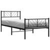 vidaXL Cadre de lit m&eacute;tal sans matelas avec pied de lit noir 100x190cm