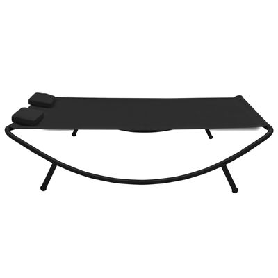 vidaXL Chaise longue d'extérieur tissu noir