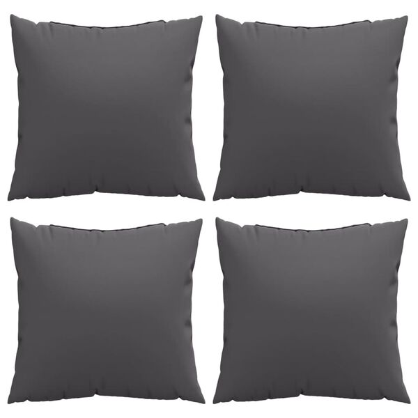 vidaXL Coussins de canap&eacute; lot de 4 anthracite 50x50 cm tissu