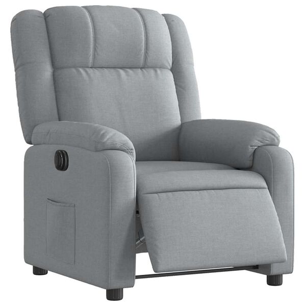 vidaXL Fauteuil inclinable &eacute;lectrique gris clair tissu