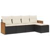vidaXL Salon de jardin 5 pcs avec coussins noir r&eacute;sine tress&eacute;e