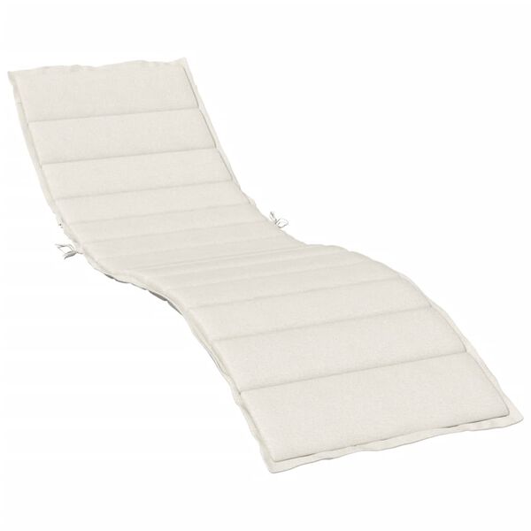 vidaXL Coussin de chaise longue crème mélangé 200x70x4 cm tissu