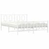 vidaXL Cadre de lit m&eacute;tal sans matelas et pied de lit blanc 150x200 cm