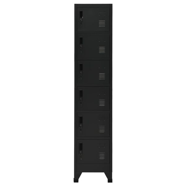 vidaXL Armoire &agrave; casiers Noir 38x40x180 cm Acier