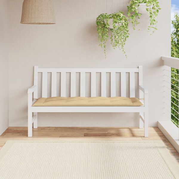 vidaXL Coussin de banc de jardin beige m&eacute;lang&eacute; 150x50x7 cm tissu