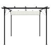 vidaXL Pergola avec toit r&eacute;tractable Blanc cr&egrave;me 3 x 3 m Acier