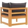 vidaXL Canap&eacute; d'angle avec coussins gris fonc&eacute; Bois d'acacia solide
