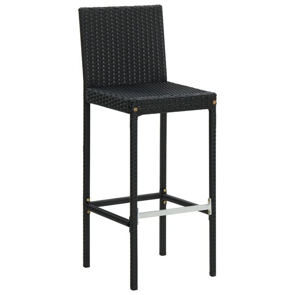 vidaXL Tabourets de bar de jardin et coussins lot de 4 r&eacute;sine tress&eacute;e