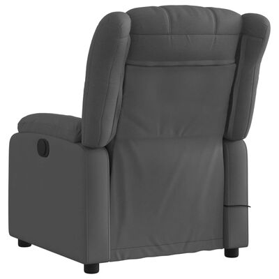 vidaXL Fauteuil de massage inclinable gris foncé tissu