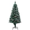 vidaXL Sapin de Noël avec LED et pommes de pin et neige blanche 210 cm