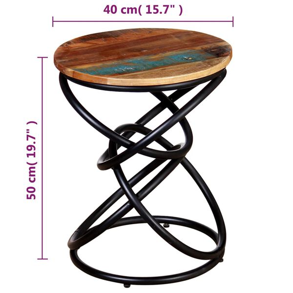 vidaXL Table d'appoint Bois de récupération massif