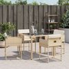 vidaXL Chaises de jardin avec coussins lot de 4 beige r&eacute;sine tress&eacute;e