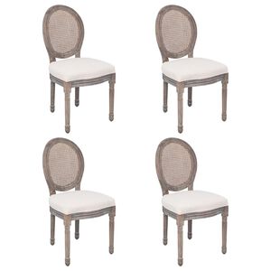 vidaXL Chaises à manger lot de 4 crème tissu