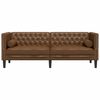 vidaXL Canapé Chesterfield avec traversins 3 places similicuir daim