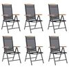vidaXL Chaises de jardin pliables lot de 6 Textil&egrave;ne Noir