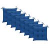 vidaXL Chaises de jardin et coussins bleu lot de 8 Bois de teck massif