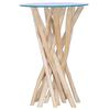 vidaXL Table basse avec dessus en verre 35x35x50cm Bois de teck massif