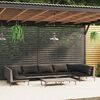 vidaXL Salon de jardin 8 pcs avec coussins R&eacute;sine tress&eacute;e Gris fonc&eacute;