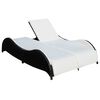 vidaXL Chaise longue double avec coussin R&eacute;sine tress&eacute;e Noir