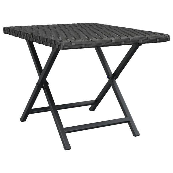 vidaXL Table pliable noir 45x35x32 cm r&eacute;sine tress&eacute;e