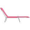 vidaXL Chaises longues pliables lot de 2 Acier et tissu Rose
