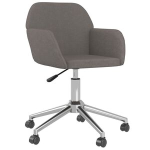 vidaXL Chaise pivotante de bureau Gris fonc&eacute; Tissu