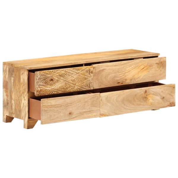 vidaXL Meuble TV Bois de manguier solide 110x30x40 cm