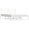 vidaXL Cadre de lit m&eacute;tal sans matelas et t&ecirc;te de lit blanc 183x213 cm