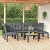 vidaXL Salon de jardin 7 pcs noir et gris r&eacute;sine tress&eacute;e