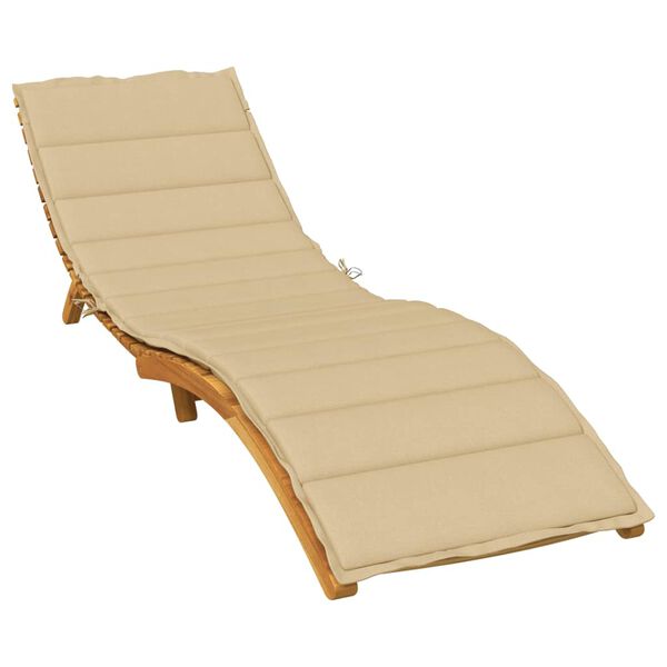 vidaXL Coussin de chaise longue beige mélangé 200x70x4 cm tissu