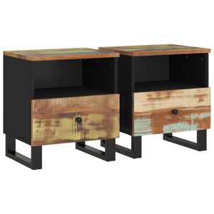 vidaXL Tables de chevet 2 pcs Bois de r&eacute;cup&eacute;ration et d'ing&eacute;nierie