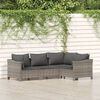 vidaXL Salon de jardin 4 pcs avec coussins Gris R&eacute;sine tress&eacute;e