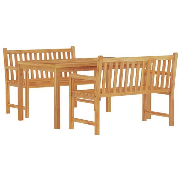 vidaXL Ensemble à manger de jardin 3 pcs Bois de teck massif