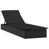 vidaXL Chaise longue 1 pc avec coussin noir 201x55x62cm r&eacute;sine tress&eacute;e