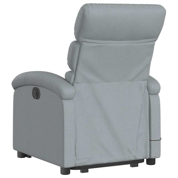 vidaXL Fauteuil inclinable de massage électrique gris clair tissu