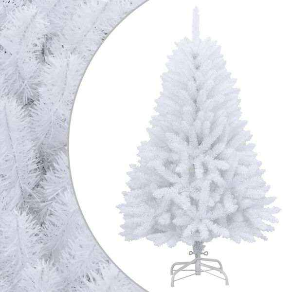 vidaXL Sapin de No&euml;l artificiel &agrave; charni&egrave;res avec support blanc 150 cm