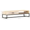 vidaXL Table basse Blanc 117x50x30 cm Bois d'acacia solide