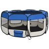 vidaXL Parc pliable pour chien avec sac de transport Bleu 145x145x61cm