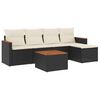 vidaXL Salon de jardin 6 pcs avec coussins noir r&eacute;sine tress&eacute;e