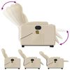 vidaXL Fauteuil inclinable de massage électrique crème tissu