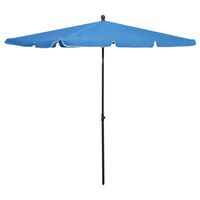 vidaXL Parasol de jardin avec mât 210x140 cm Bleu azuré