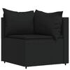 vidaXL Salon de jardin 3 pcs avec coussins Noir R&eacute;sine tress&eacute;e