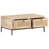 vidaXL Table basse 90x50x37 cm Bois de manguier et canne naturelle