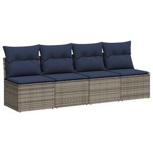 vidaXL | Canap&eacute; de jardin | avec coussin Gris 220 x 62 x 69cm polyrotin