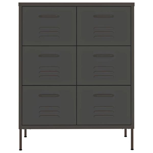 vidaXL Armoire &agrave; tiroirs Anthracite 80x35x101,5 cm Acier