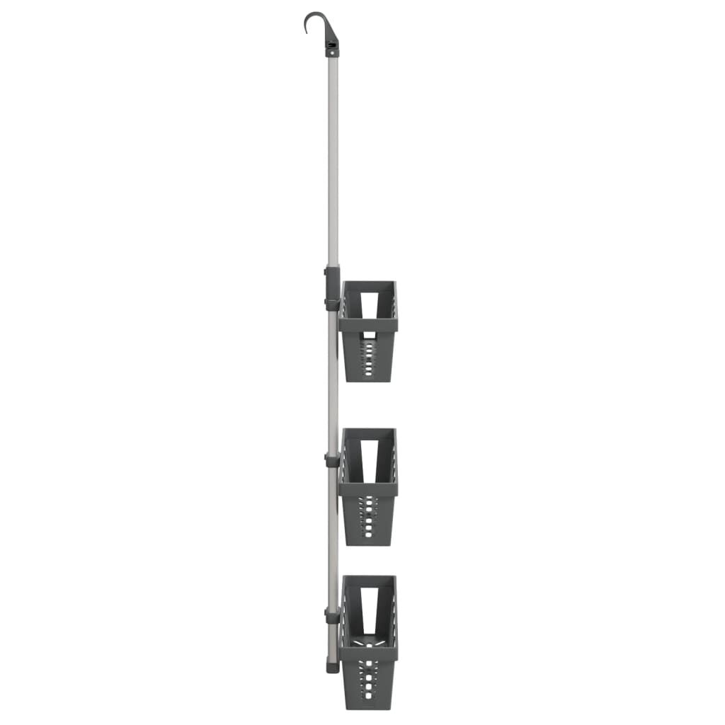 vidaXL Étagère de douche suspendue 30x15x(67-105) cm aluminium