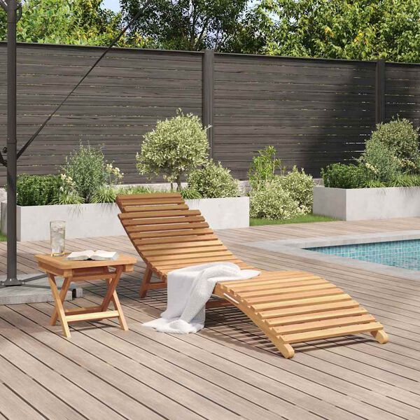 vidaXL Transat 2 pcs Marron Bois de teck massif