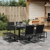 vidaXL Ensemble &agrave; manger de jardin 9 pcs noir textil&egrave;ne