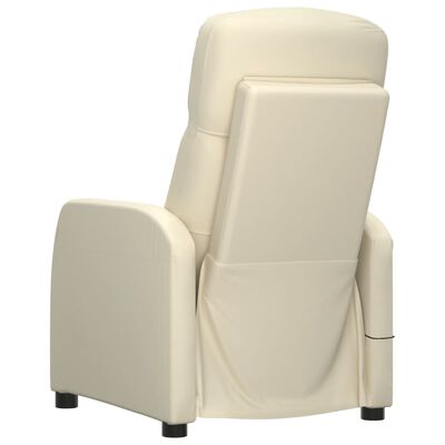 vidaXL Fauteuil de massage blanc crème similicuir