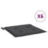 vidaXL Coussins de chaise de jardin lot de 6 anthracite 50x50x4 cm
